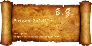 Butora Zalán névjegykártya